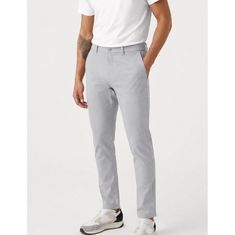 Lululemon Commission Casual Ventlight Mesh Pants Mens Size 34 Light Grey